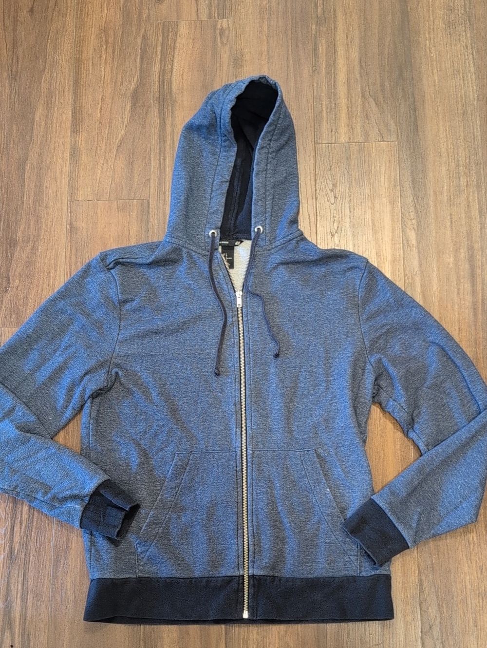 H&M Heather Navy Blue Full-Zip Up Hooded Jacket